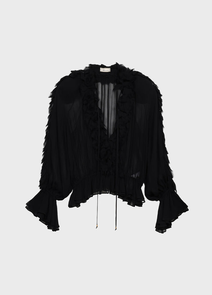 Chiffon shirt with flounce and ruffles  Blumarine - medium