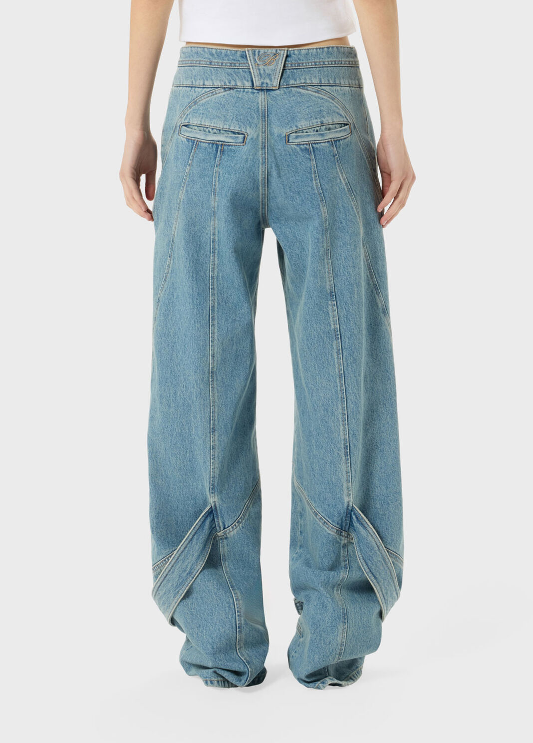 Baggy trousers with sash belt and details  Blumarine - large image number 1