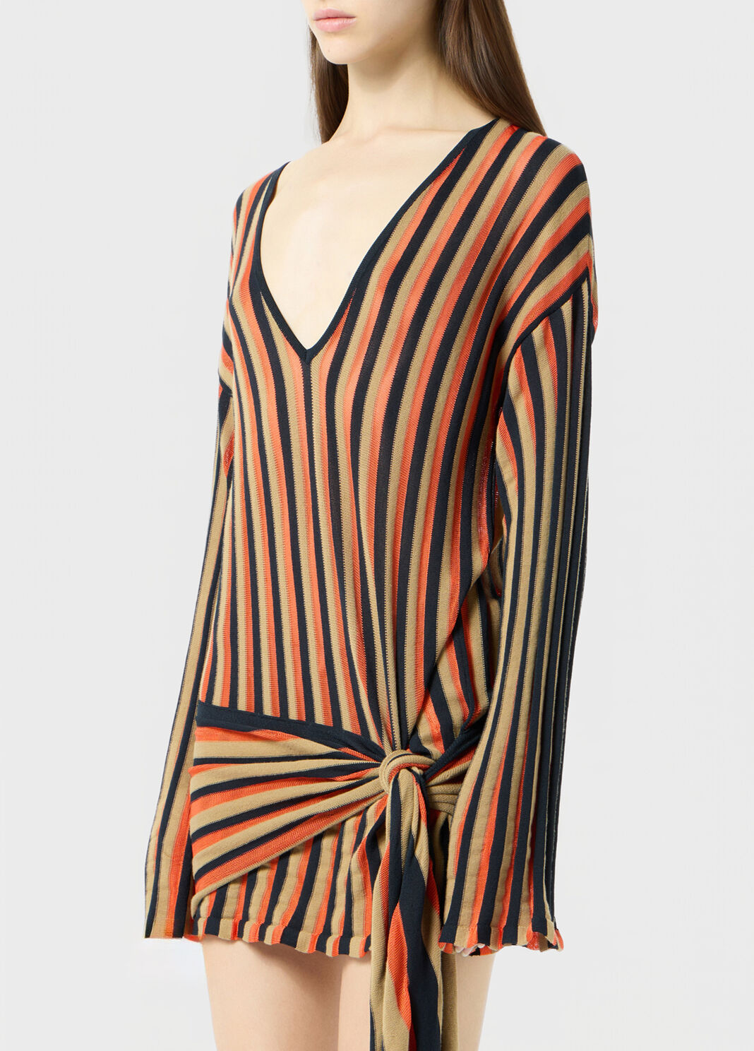Short striped knit dress with sash belt  Blumarine - large image number 2