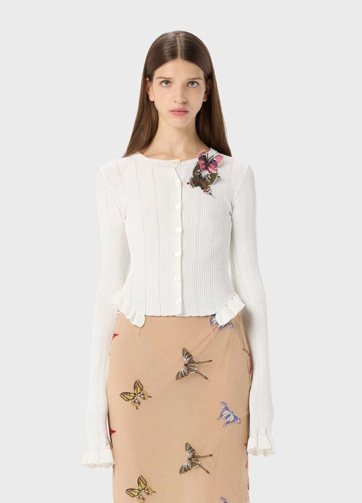 Ribbed Cardigan with Butterflies  Blumarine - medium