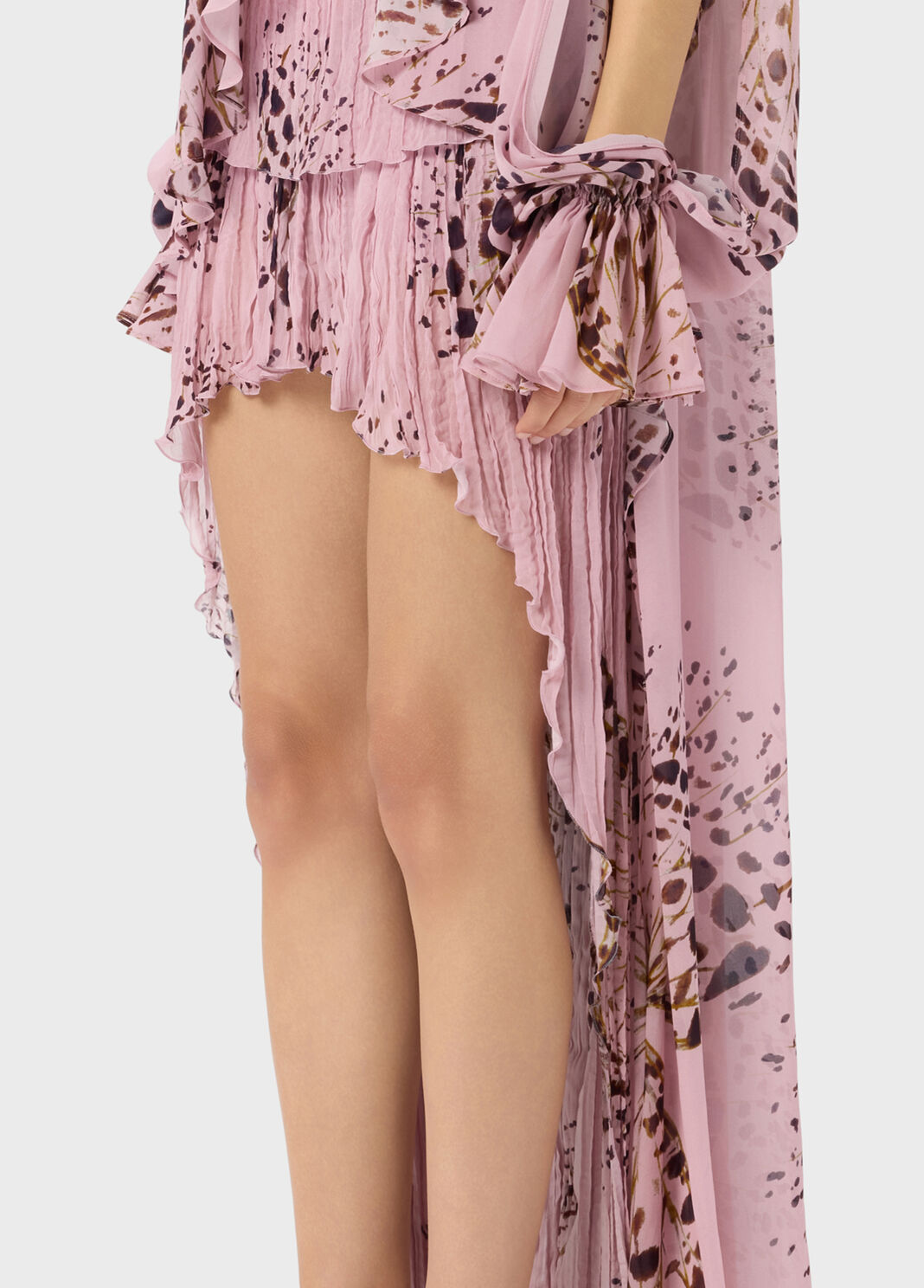 Gonna asimmetrica in georgette a stampa con volant  Blumarine - large image number 2