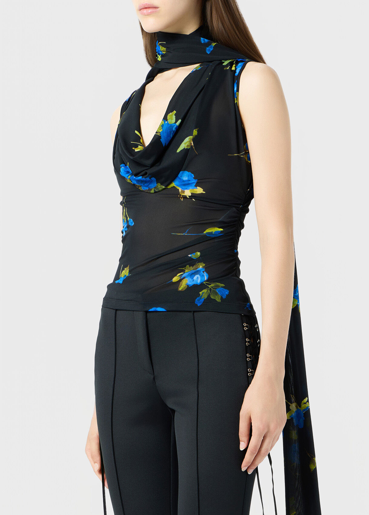 Blumarine 青花柄フリルスカート 約55cm Blumarine 青花柄フリルスカート 約55cm