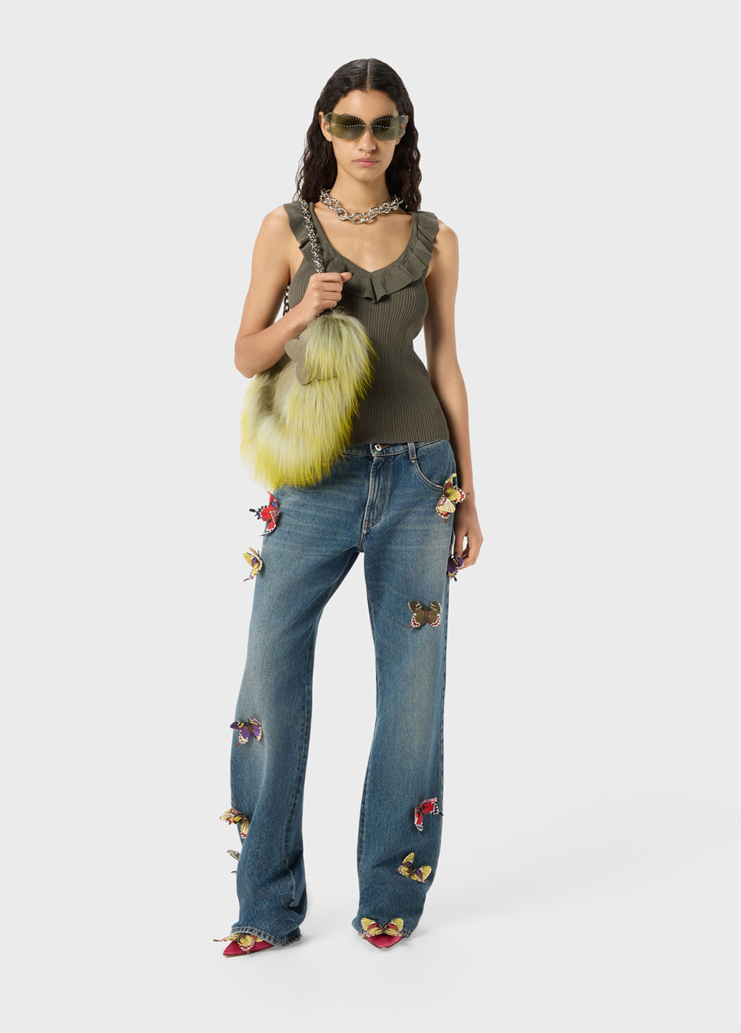 Jean boyfriend avec papillons  Blumarine - large image number 3