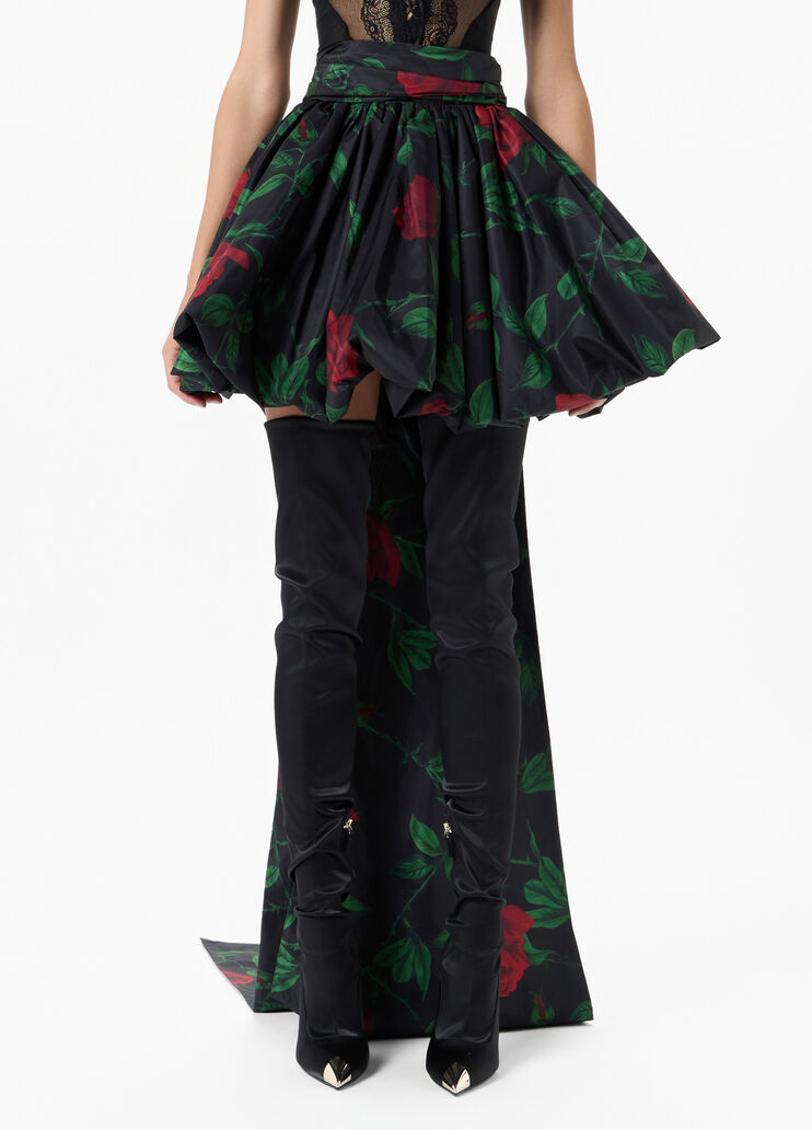 Jupe courte en taffetas imprim&eacute; avec n&oelig;ud  Blumarine - medium