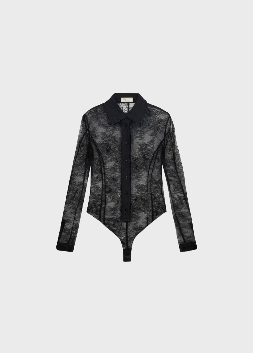 Valenciennes lace body-shirt with denim inserts  Blumarine - large image number 4