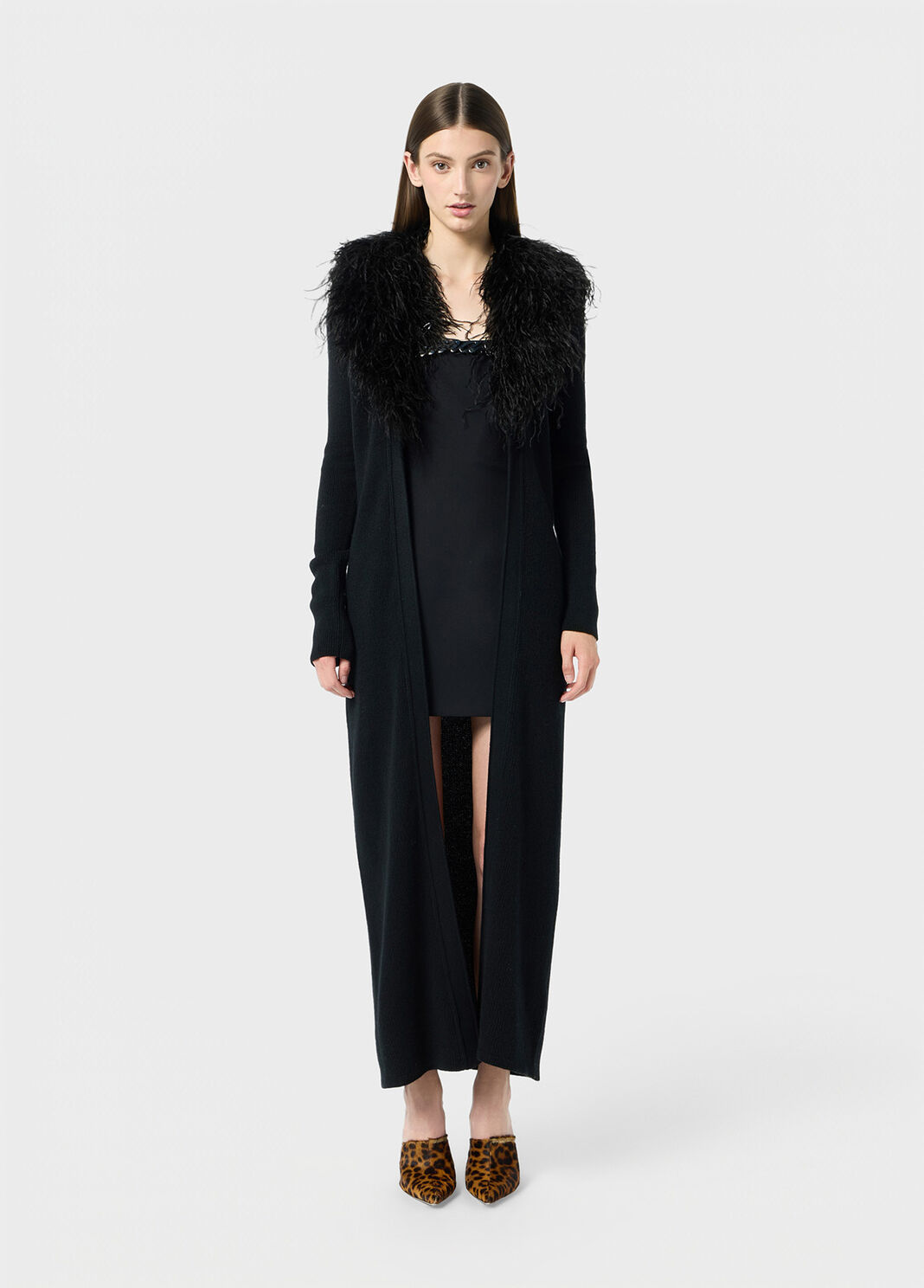 Long cardigan with faux fur collar  Blumarine - large image number 0