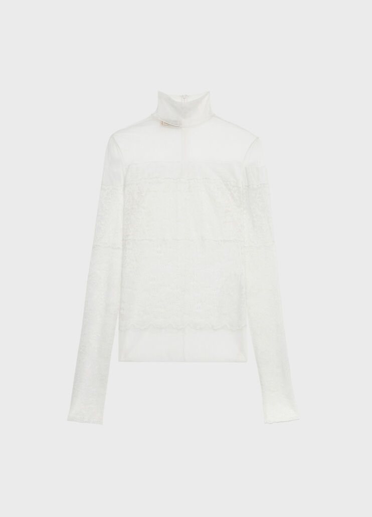 Blusa in tulle e pizzo smerlato  Blumarine - medium Blusa in tulle e pizzo smerlato  Blumarine - medium