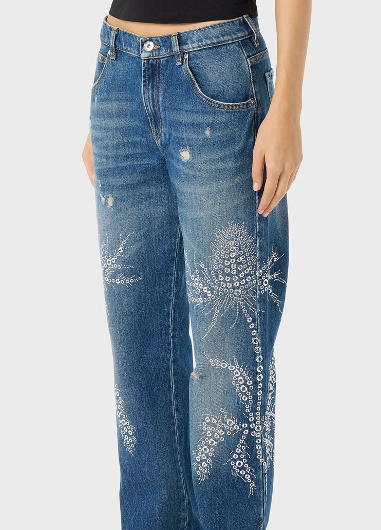 Jeans with eyelets and stud embroidery  Blumarine - large image number 2