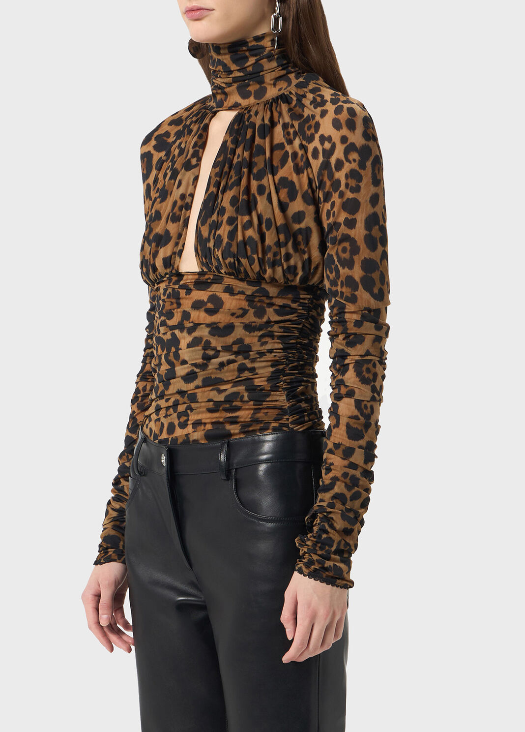 Body en jersey &agrave; imprim&eacute; animalier avec d&eacute;coupe  Blumarine - large image number 2