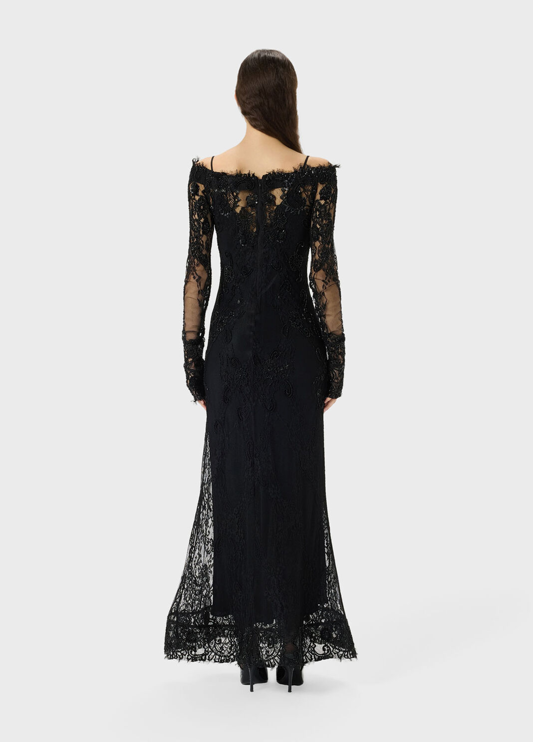 Long stretch lace dress with embroidery  Blumarine - large image number 1