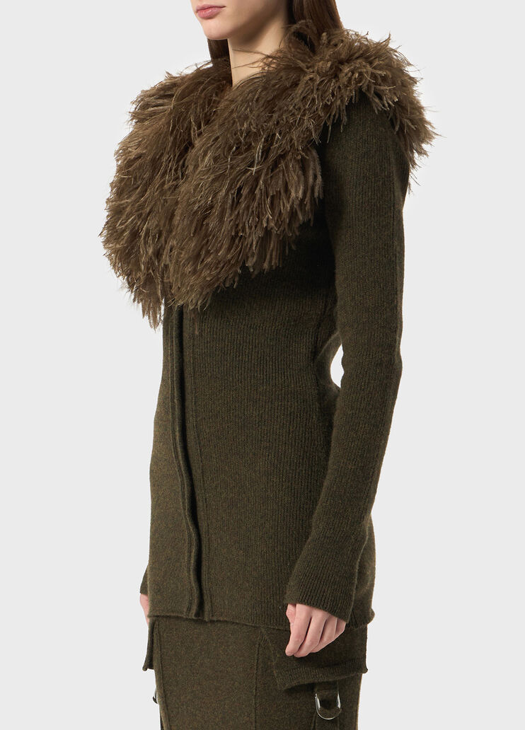 Wool cardigan with feather collar  Blumarine - large image number 2