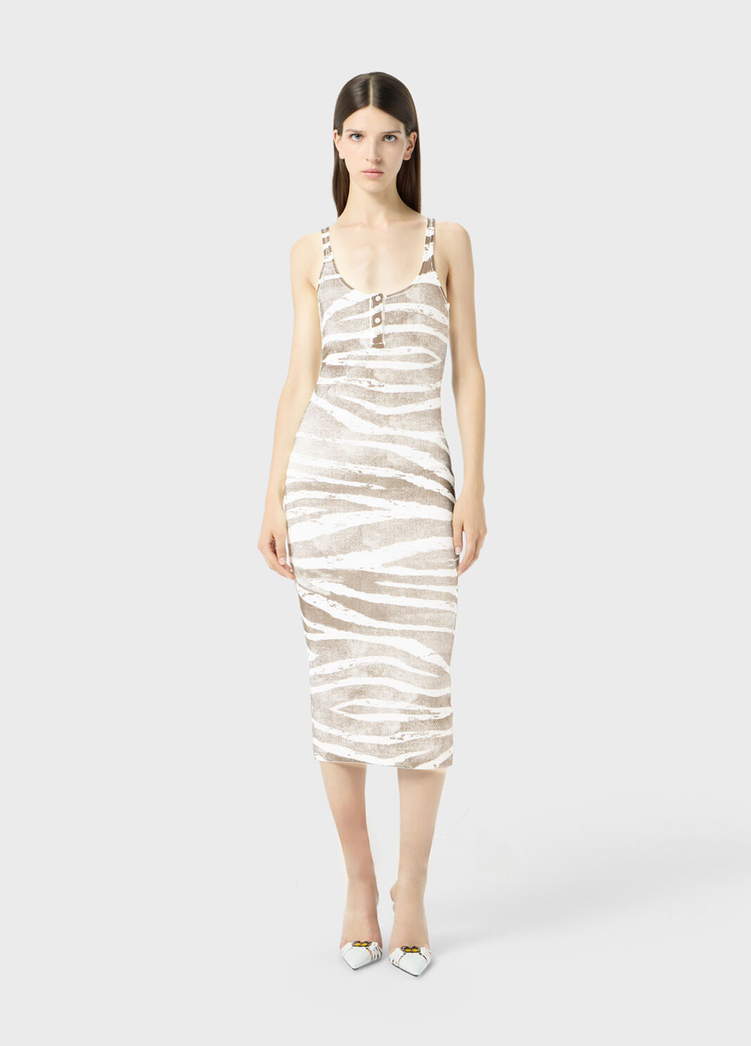 Zebra-print ribbed midi dress  Blumarine - large image number 3