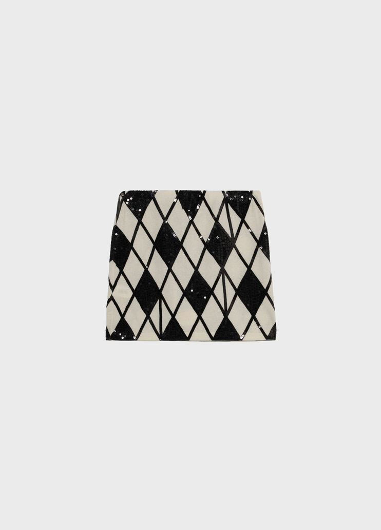 Short diamond-knit wool and cashmere skirt with sequins  Blumarine - medium