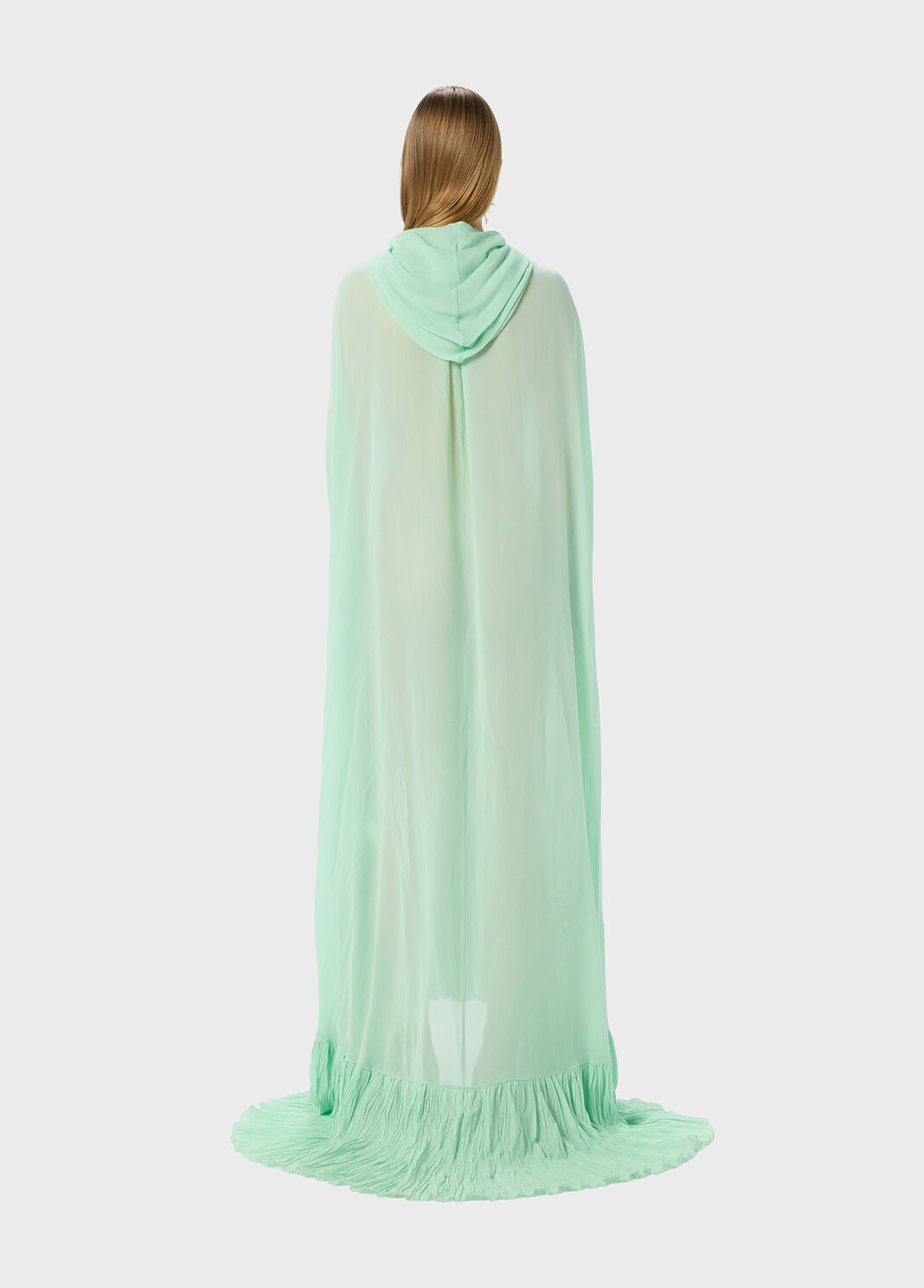 Georgette cape with hood and pleated ruffle  Blumarine - large image number 1