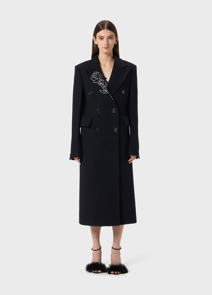 Double-breasted coat with rhinestones embroidery  Blumarine - medium