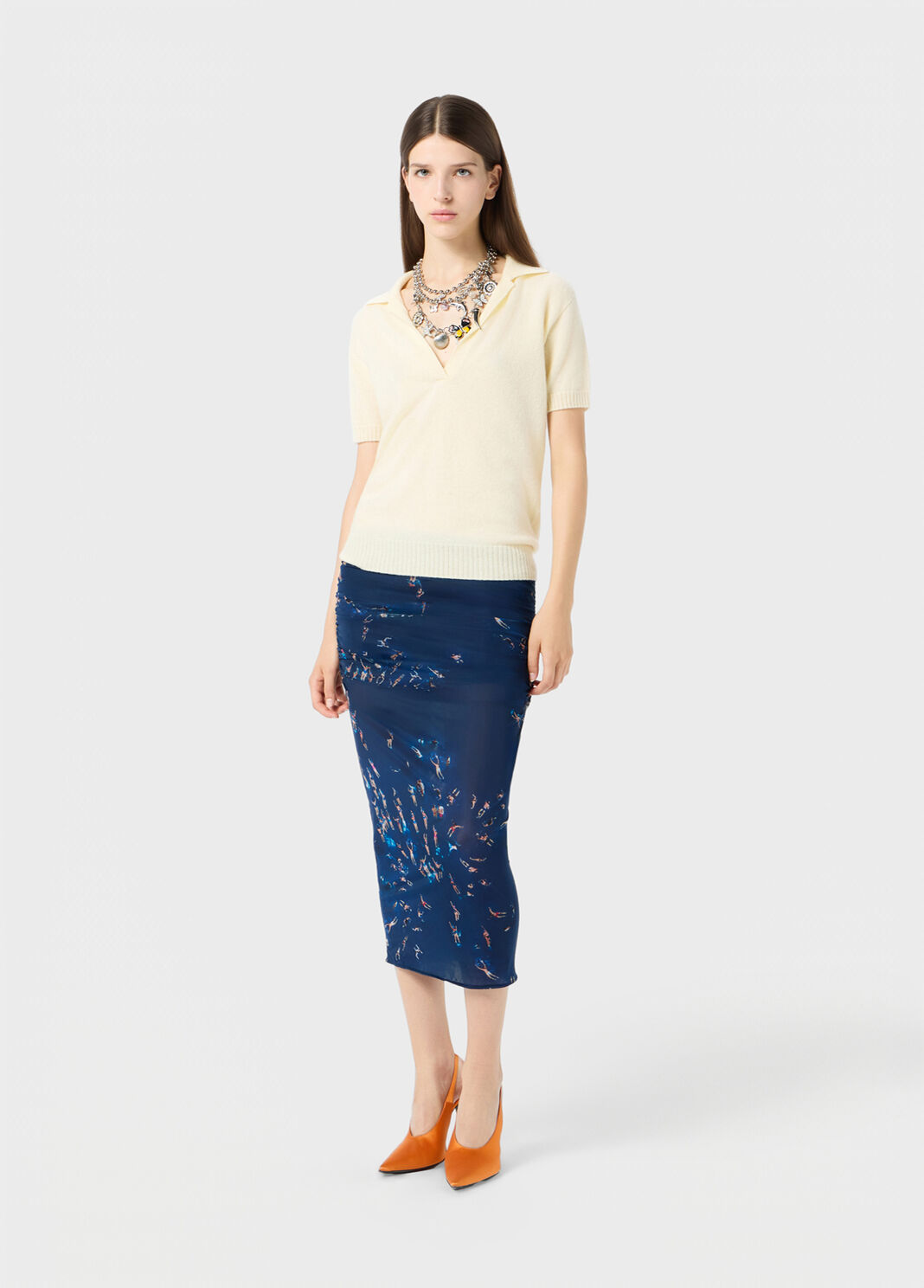 Cashmere polo-style jumper with rhinestone embroidery  Blumarine - large image number 3