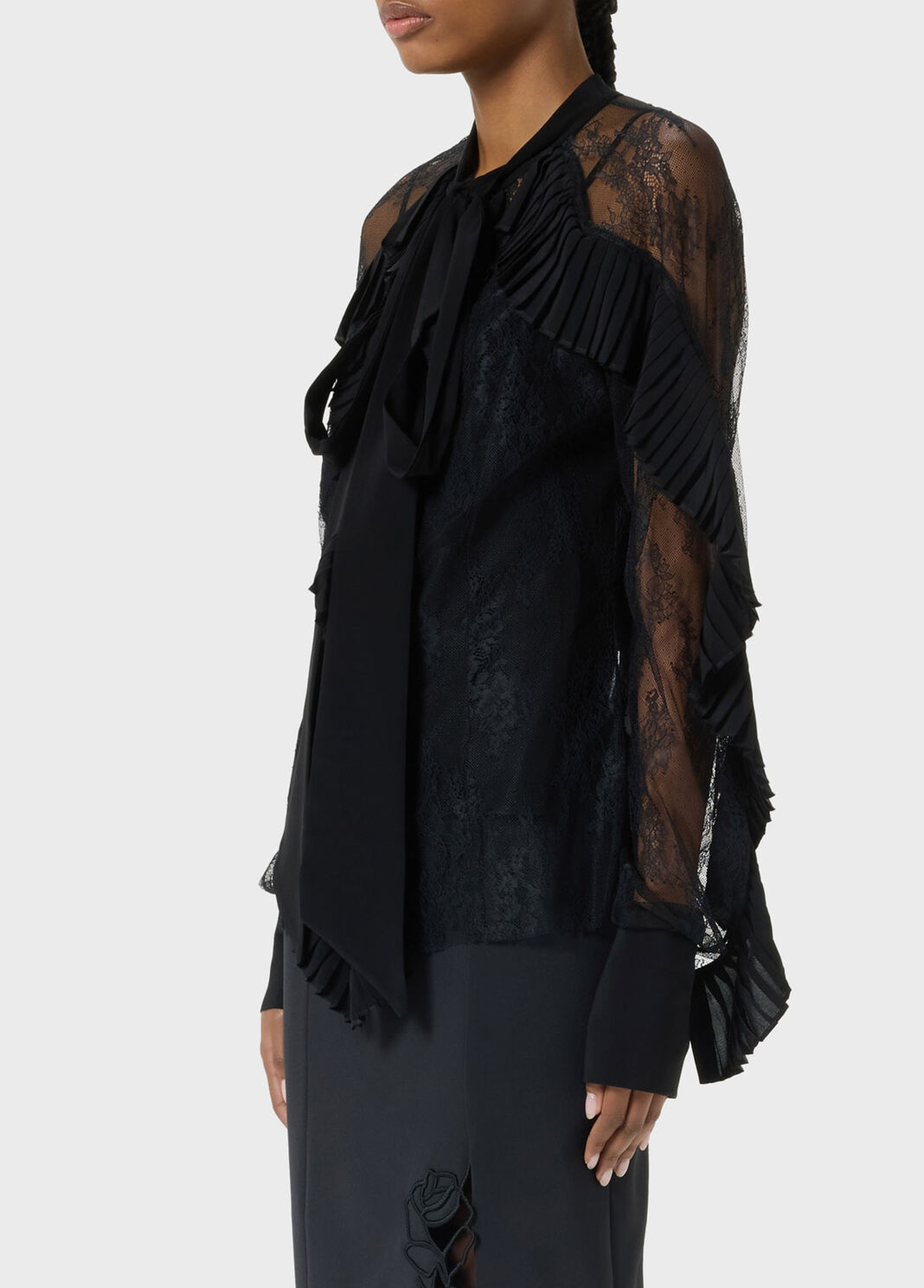 Lace shirt with pleated flounce  Blumarine - large image number 2