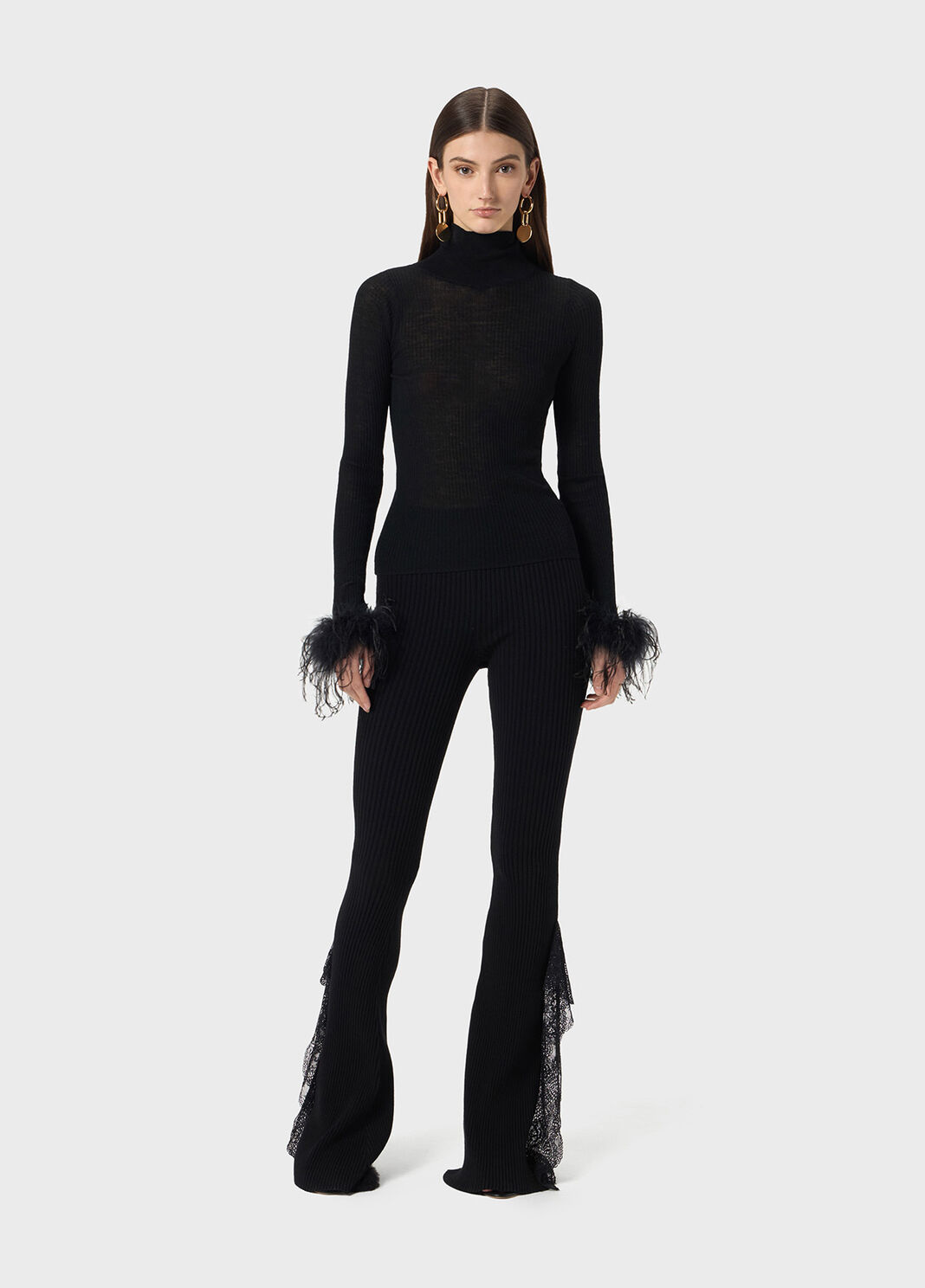 Pantaloni in maglia con volant in pizzo  Blumarine - large image number 3