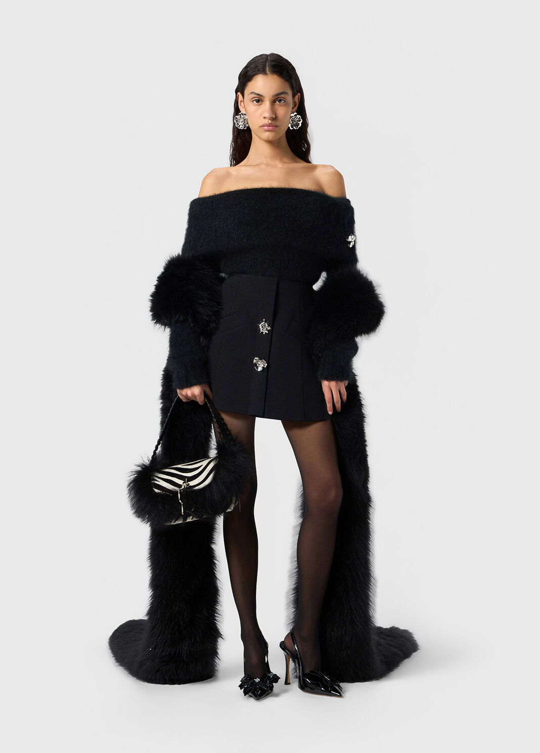 Doppelter cr&ecirc;pe-rock mit metallblumen  Blumarine - large image number 3