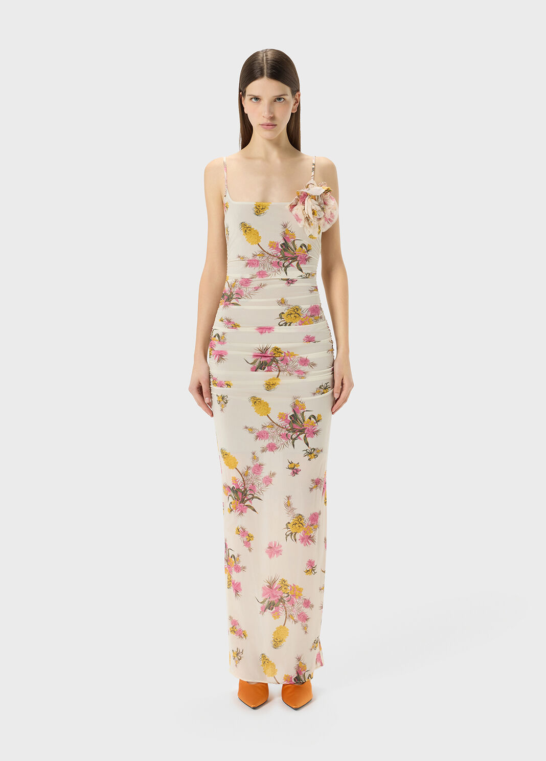 Long georgette dress with floral print  Blumarine - large image number 0