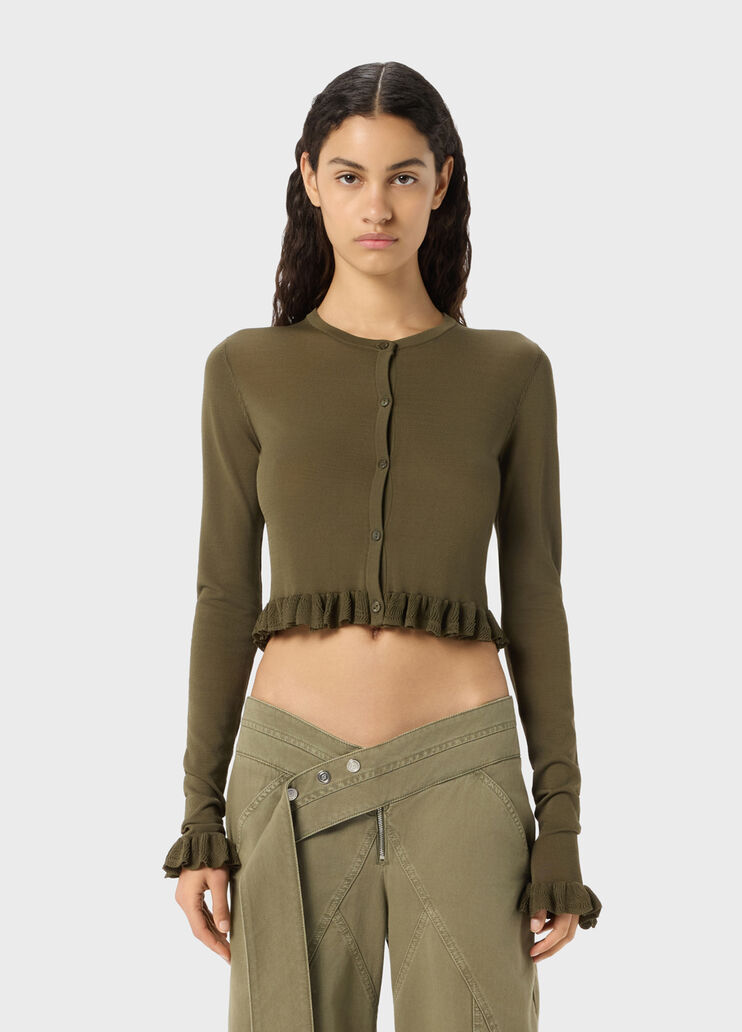 Cropped cardigan with ruffles  Blumarine - medium