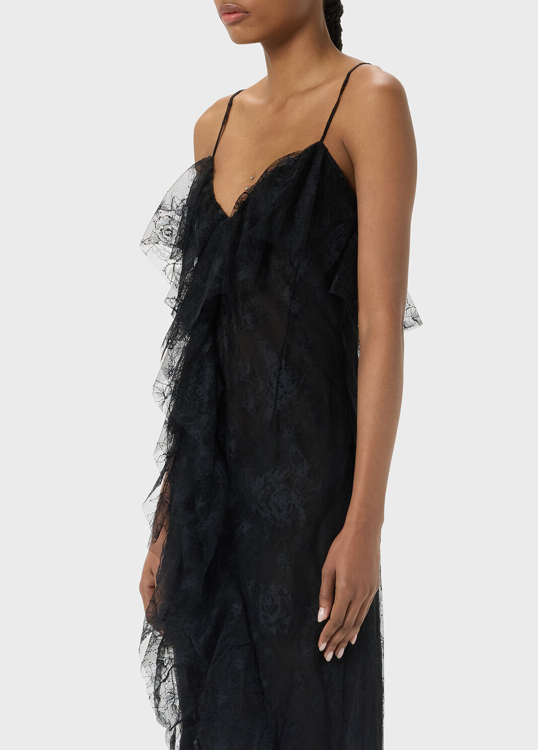 Long lace dress with flounce and slit  Blumarine - large image number 2