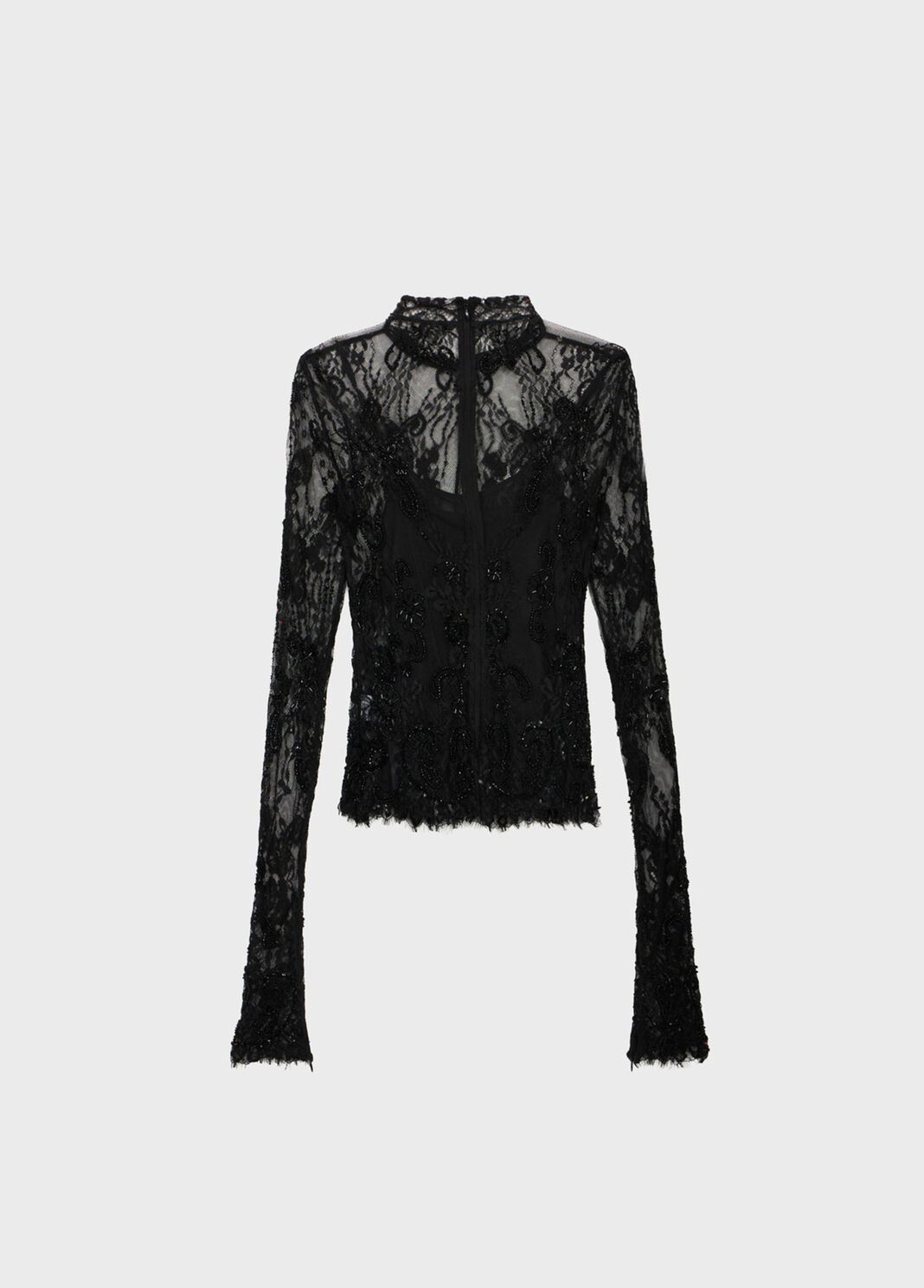 Stretch lace jumper with embroidery  Blumarine - large image number 5