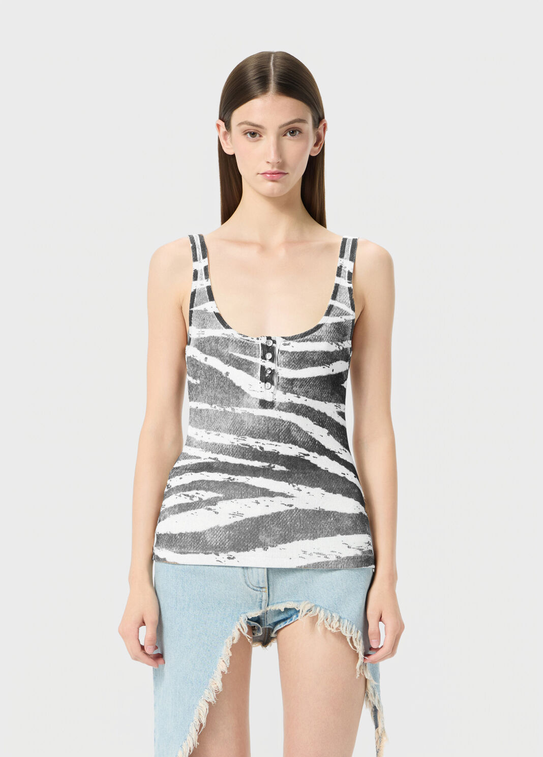 Zebra-print ribbed top  Blumarine - large image number 0