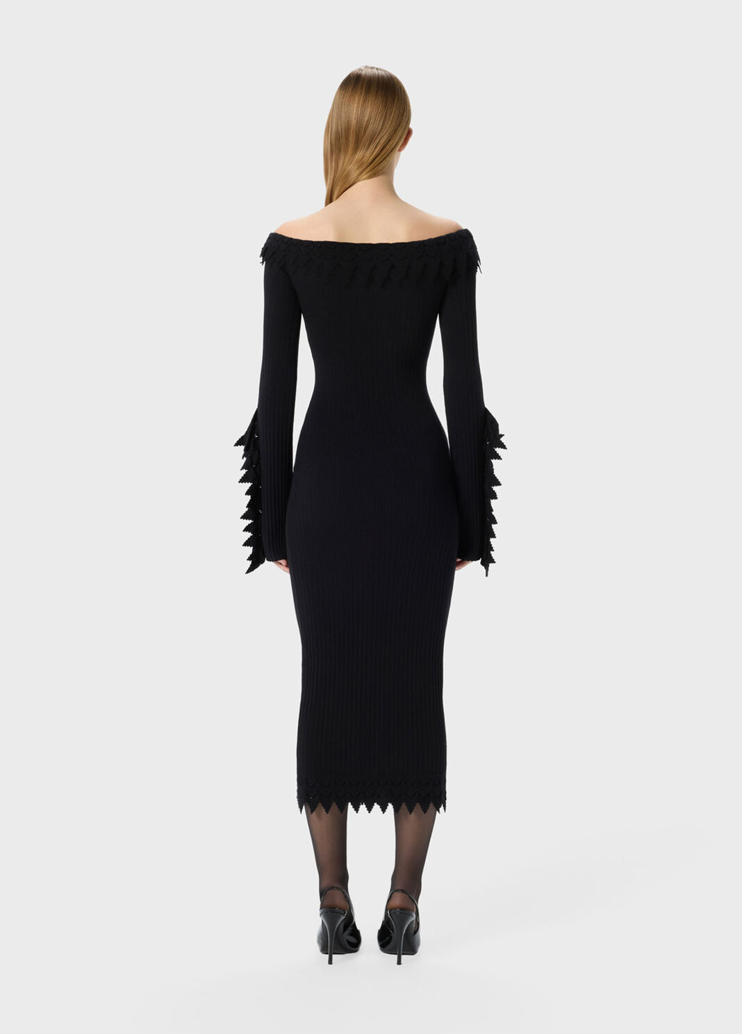 Knit off-the-shoulder dress with ruches  Blumarine - large image number 1