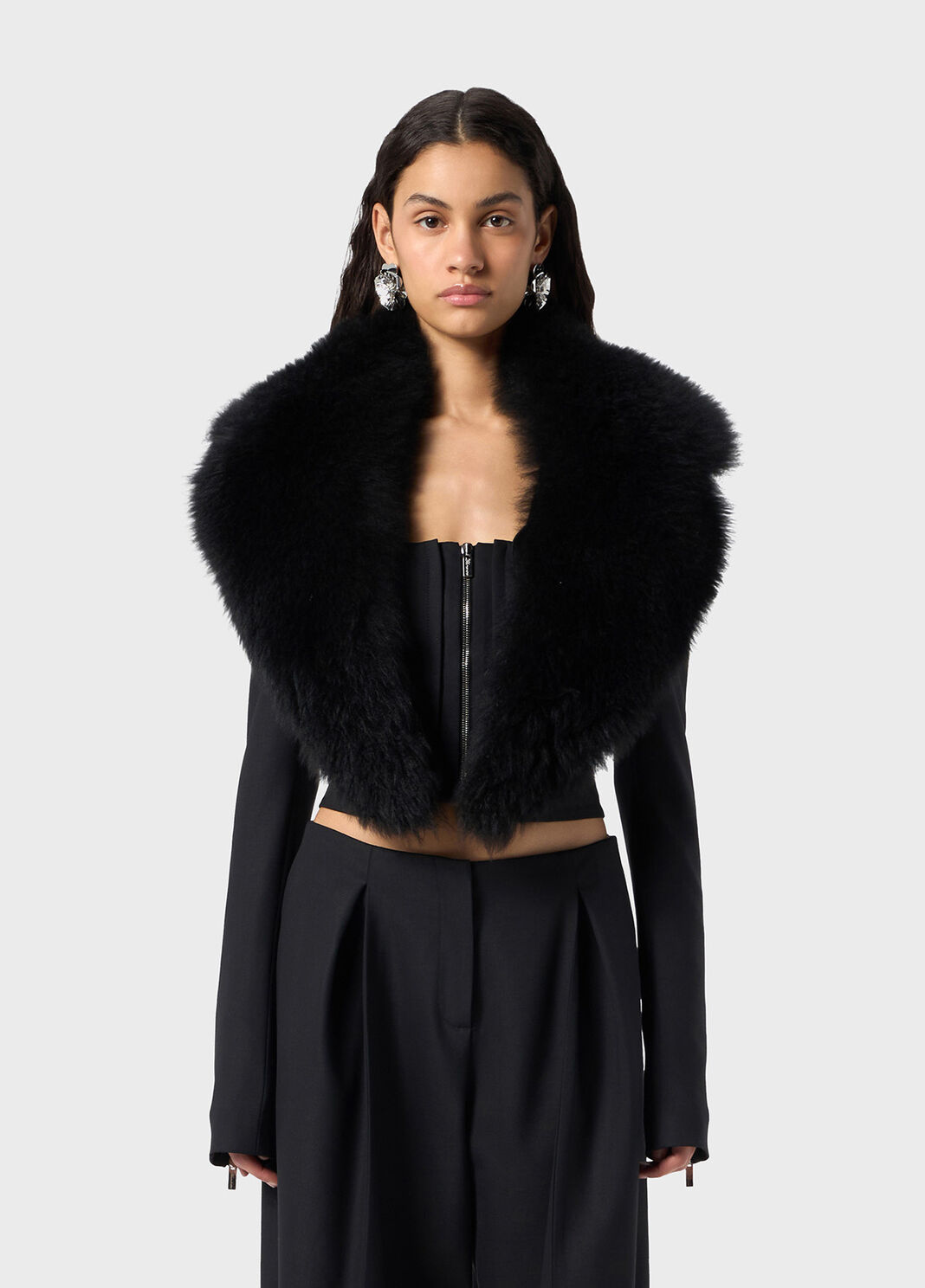 Twill jacket with fur collar  Blumarine - large image number 0