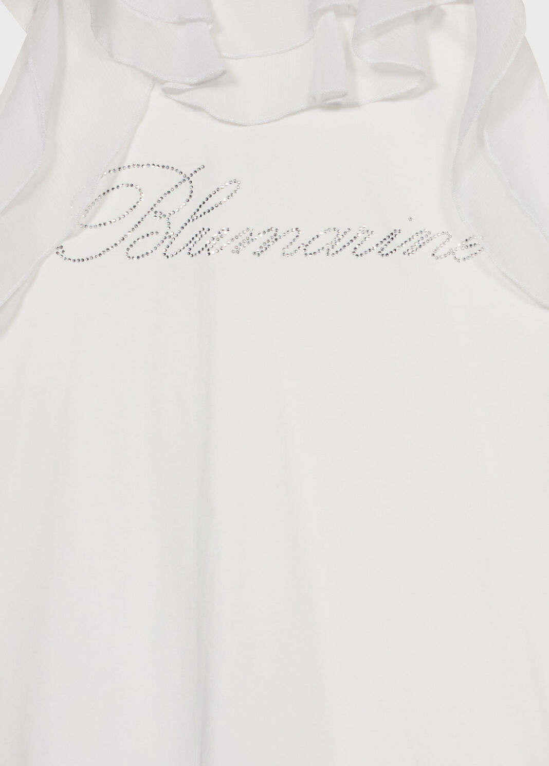 T-shirt in jersey con volant, logo e ricamo in strass  Blumarine - large image number 6