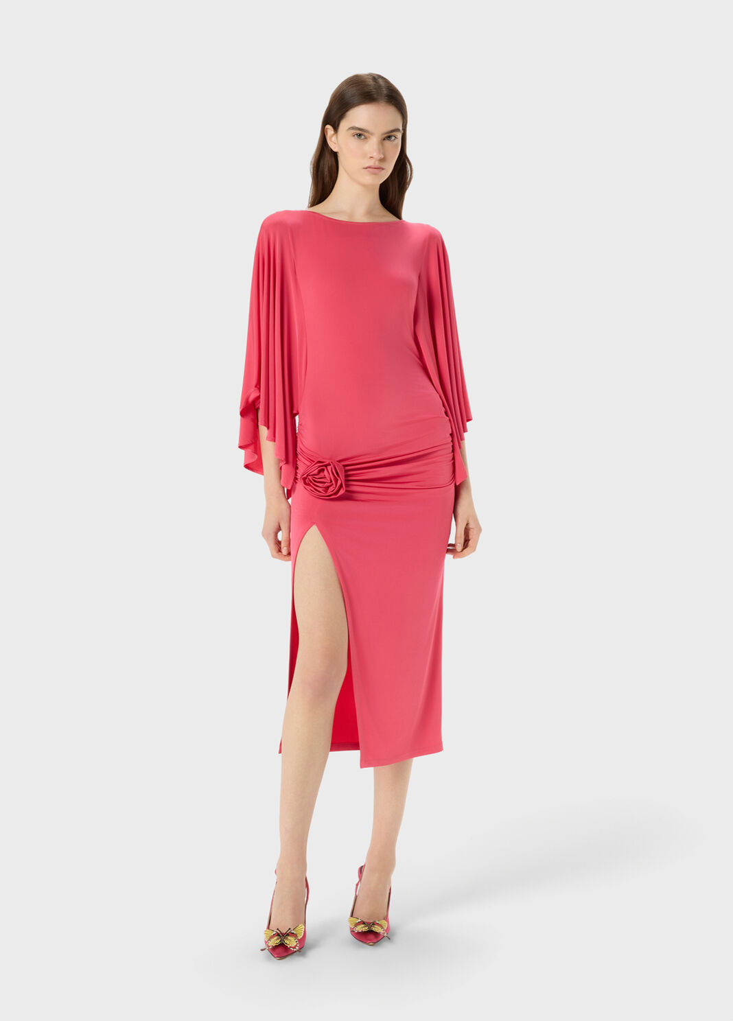 Midi jersey dress with rose  Blumarine - large image number 3