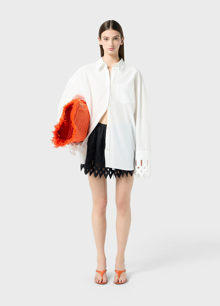 Short taffeta skirt with ruffle and embroidery  Blumarine - large image number 3