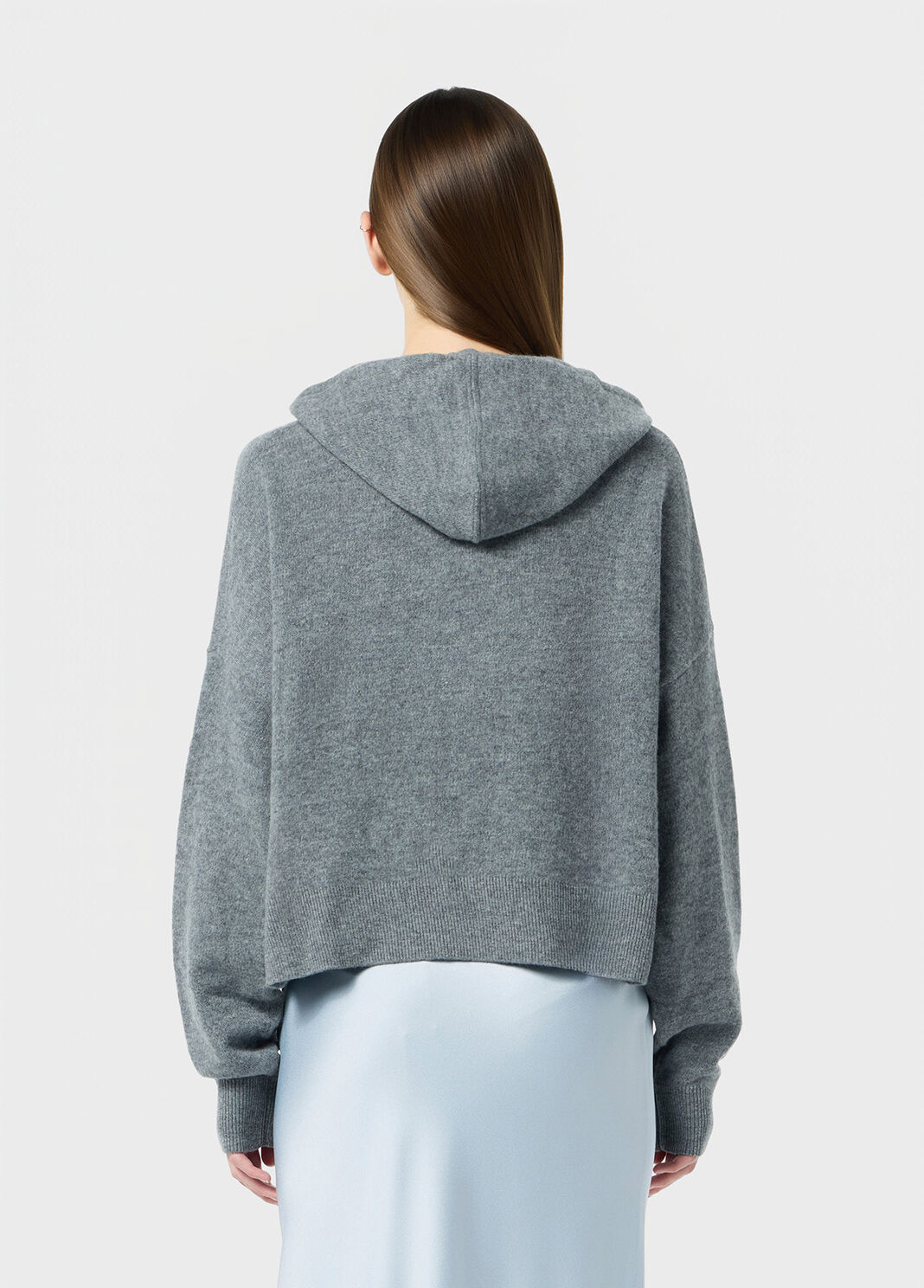 Wool hooded sweater with rhinestone logo  Blumarine - large image number 1