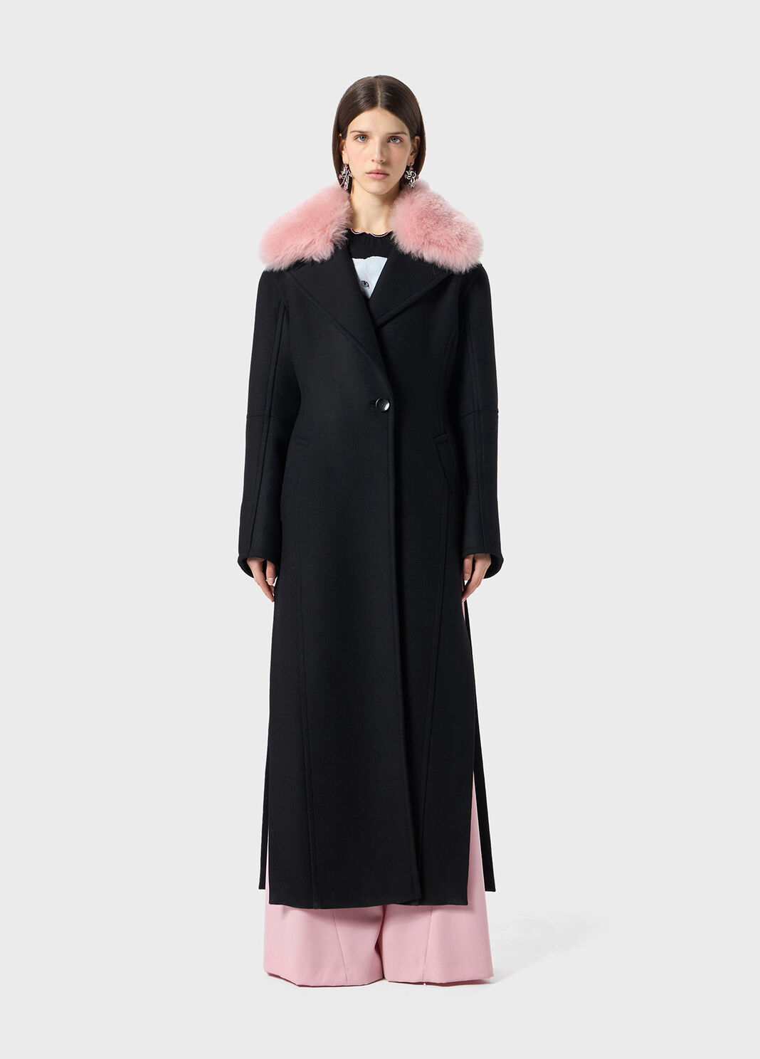 Long coat with faux fur collar  Blumarine - large image number 0