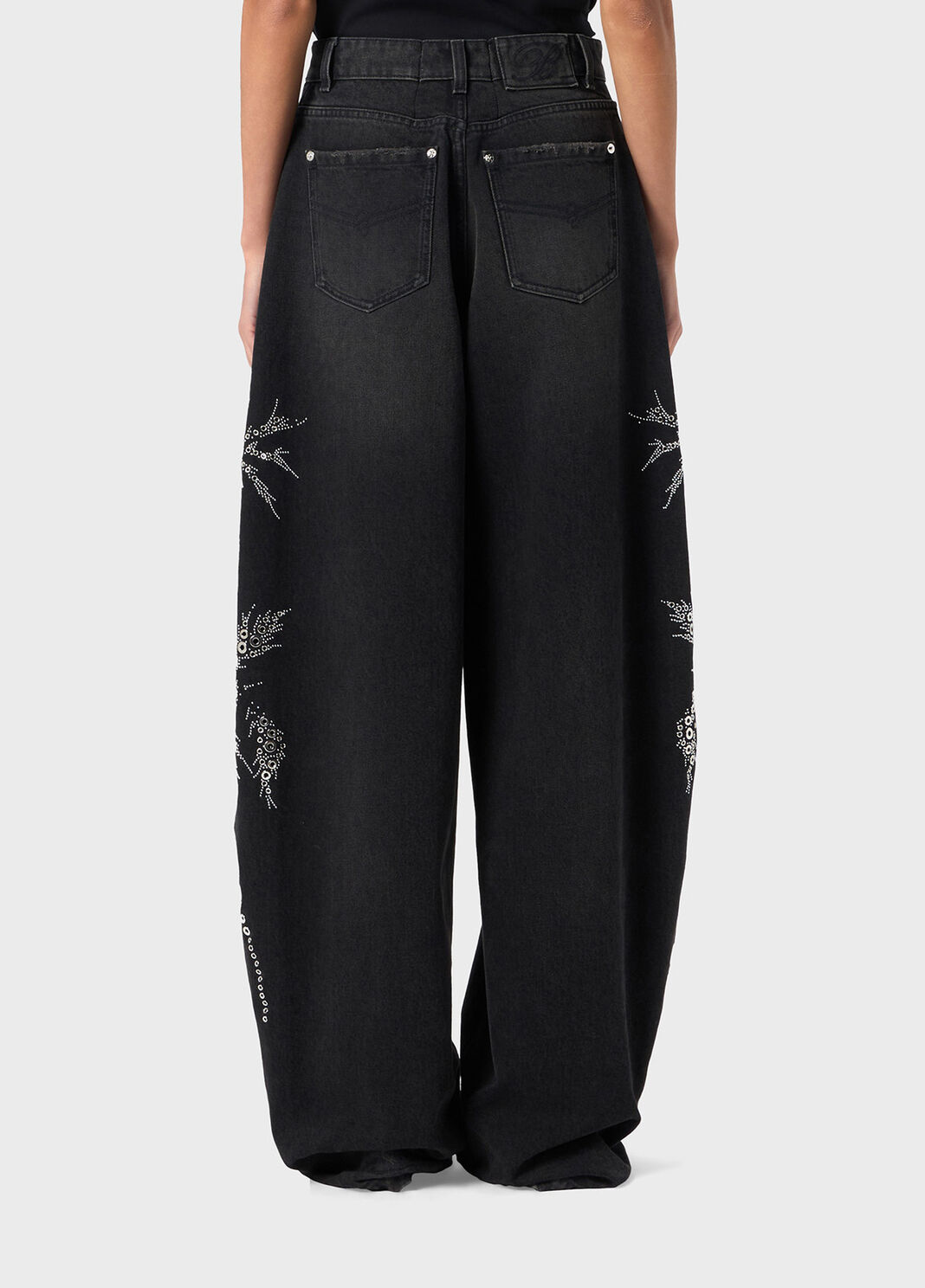 Baggy jeans with stone embroidery and studs  Blumarine - large image number 1