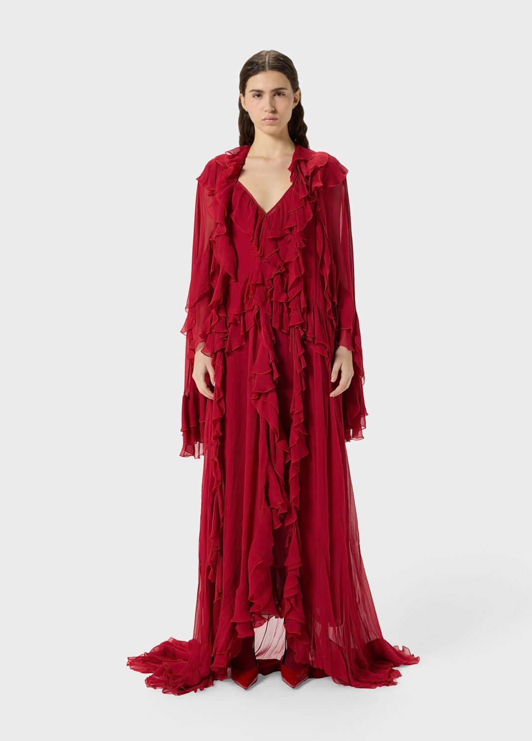 Long crepon dress with flounce  Blumarine - large image number 0
