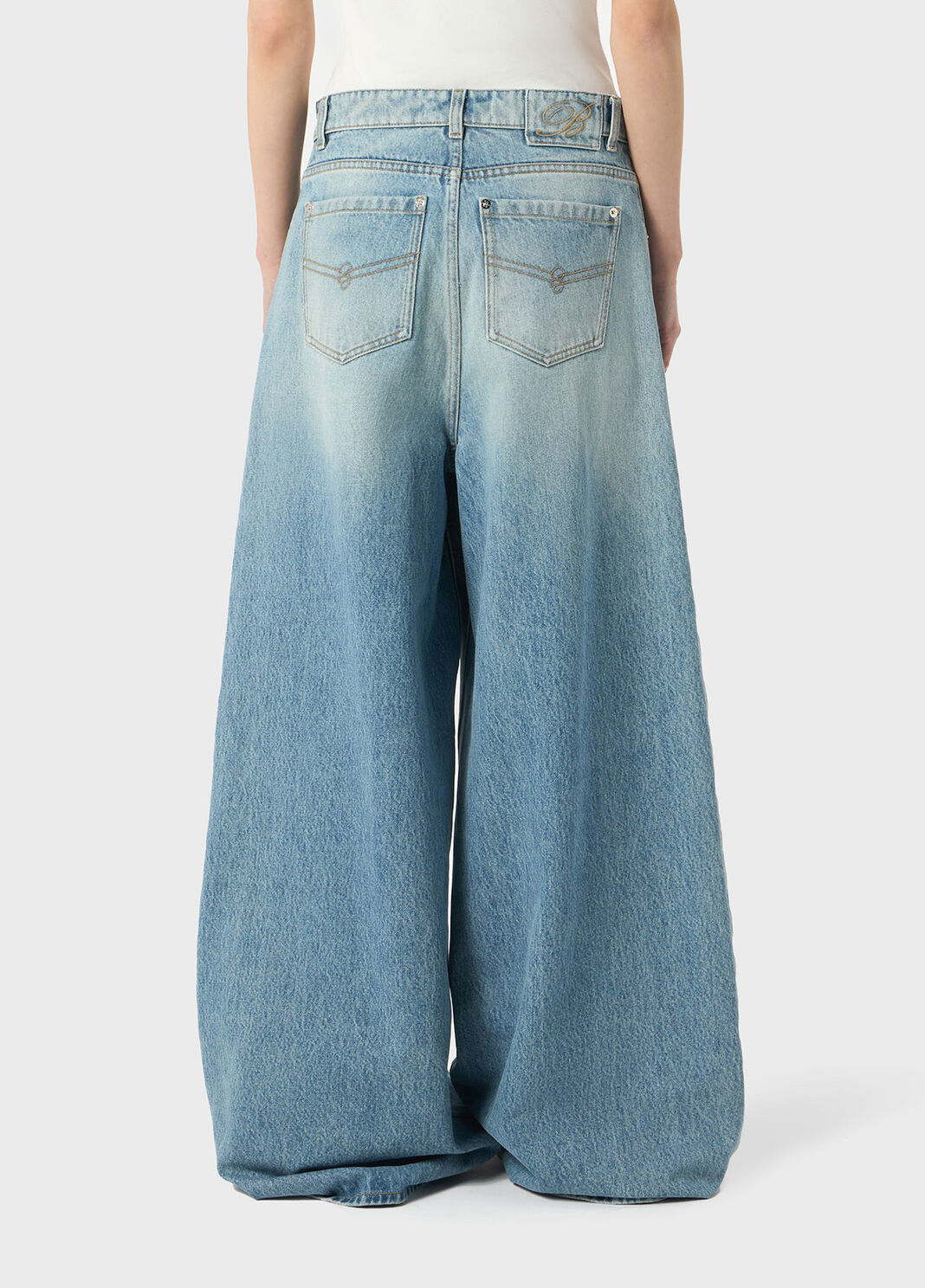 Stone-washed superwide-leg denim jeans  Blumarine - large image number 1
