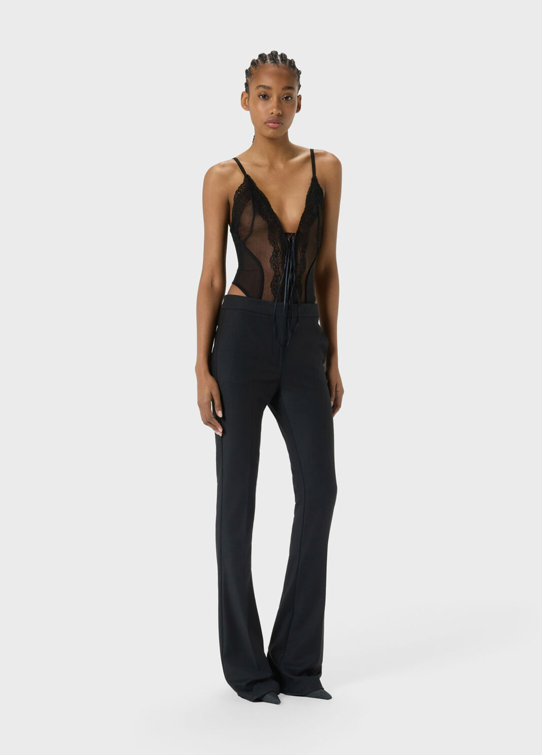 Marquisette and lace thong bodysuit  Blumarine - large image number 3