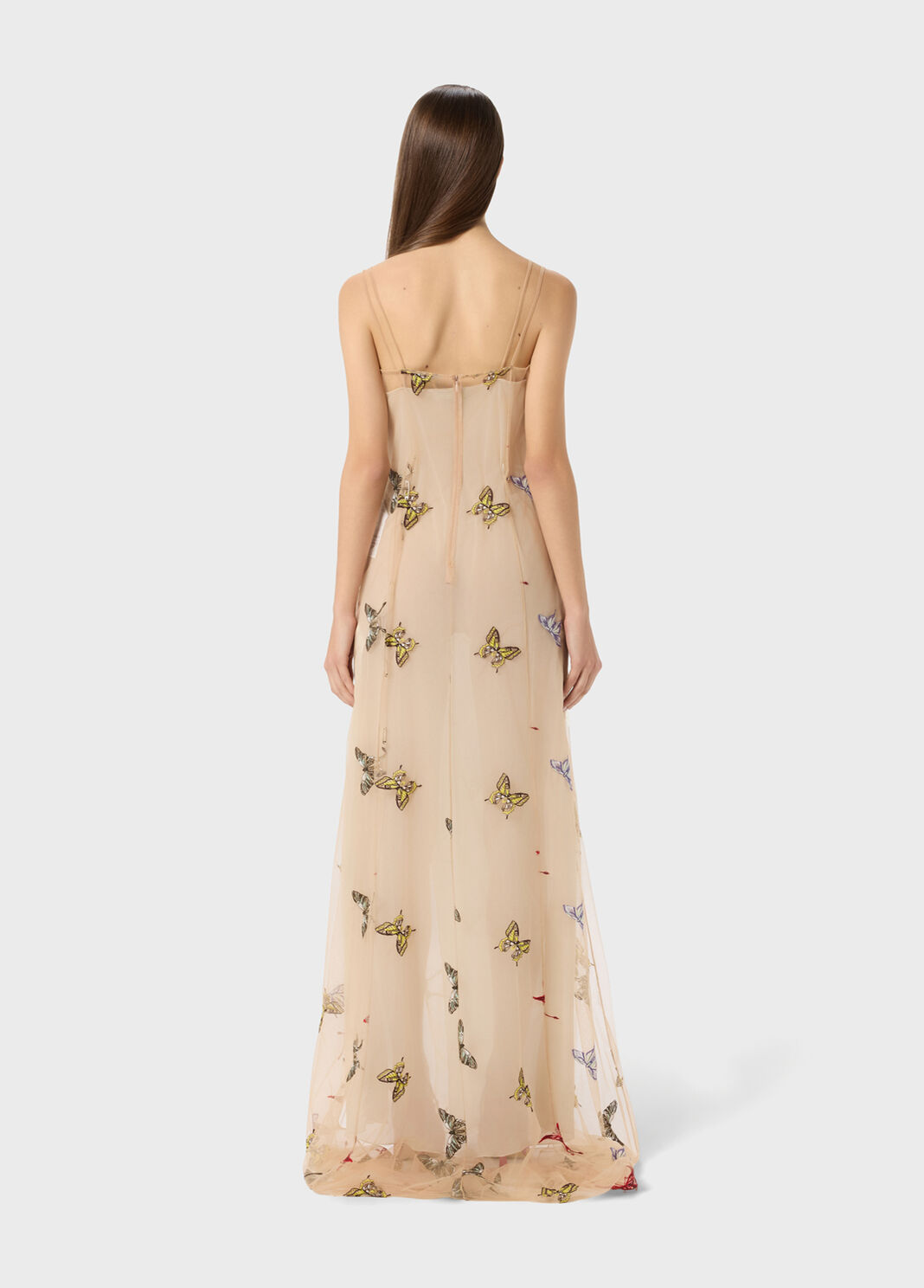 Langes T&uuml;llkleid mit Schmetterlingsstickerei  Blumarine - large image number 1