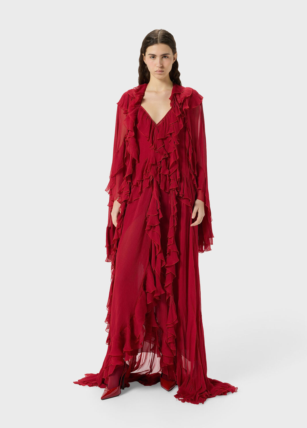 Long crepon dress with flounce  Blumarine - large image number 3