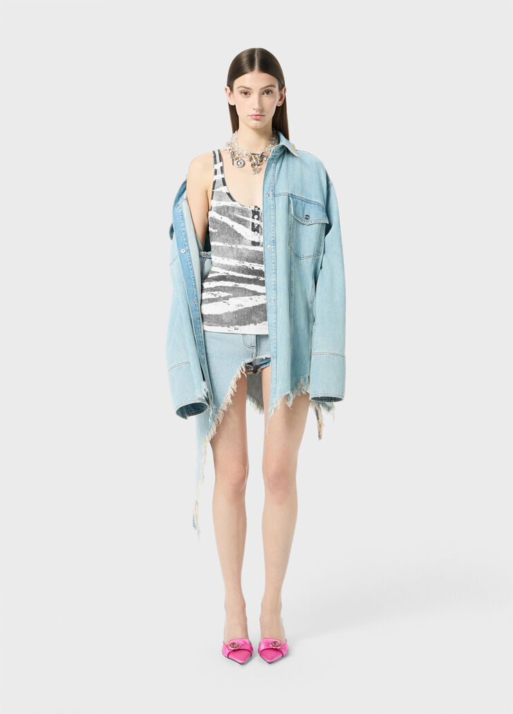 Zebra-print ribbed top  Blumarine - medium