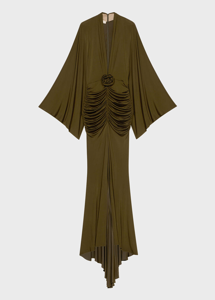 Long shiny jersey dress with applied rose  Blumarine - medium