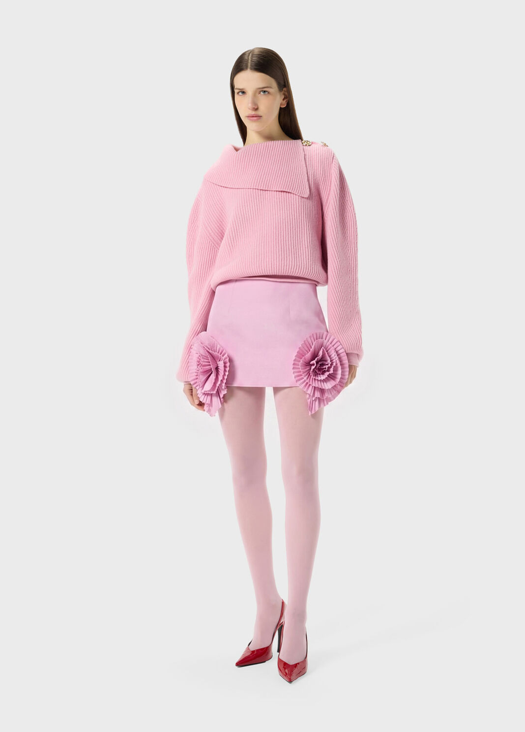 Short taffeta skirt with 3D roses  Blumarine - large image number 3
