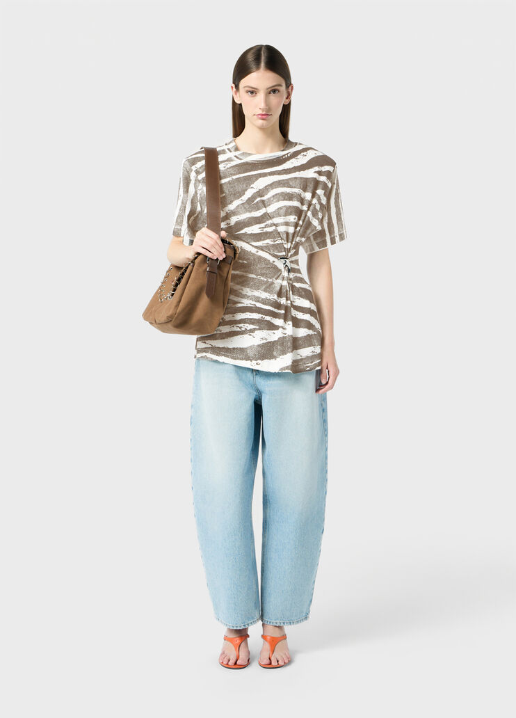 Printed ribbed T-shirt with metal dolphin detail  Blumarine - large image number 3