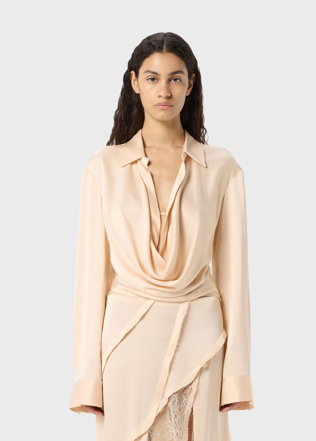 Blouse en satin avec encolure cagoule  Blumarine - large image number 0