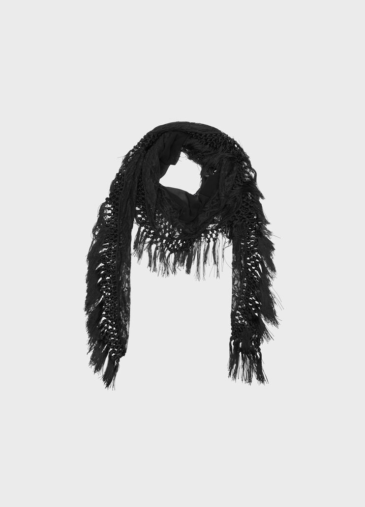 Tulle and lace scarf with fringe  Blumarine - medium