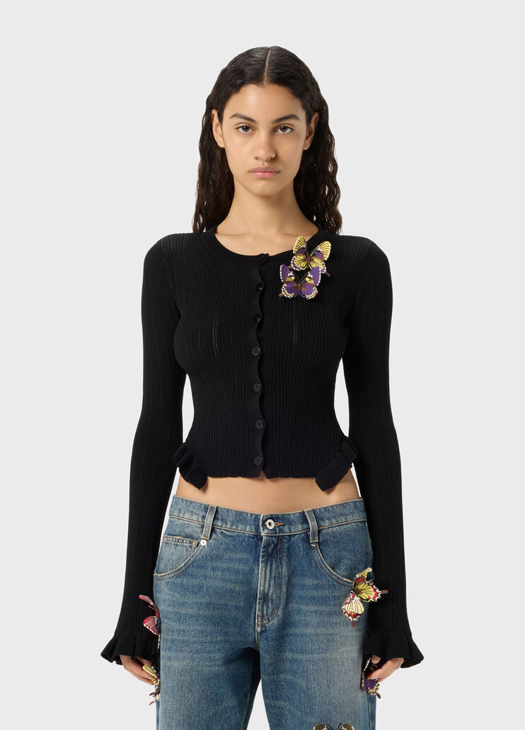 Cardigan c&ocirc;tel&eacute; avec Papillons  Blumarine - medium