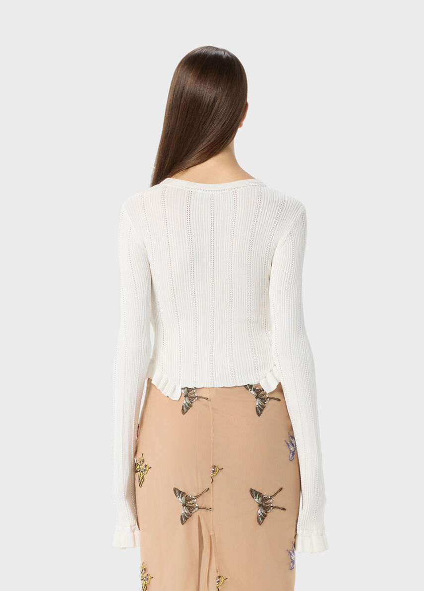 Ribbed Cardigan with Butterflies - Blumarine