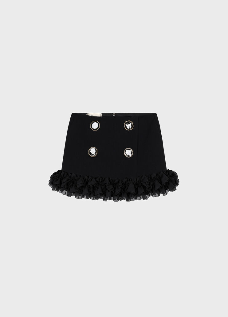 Kurzer Cady-Cr&ecirc;pe-Rock mit Schmuckkn&ouml;pfen  Blumarine - medium